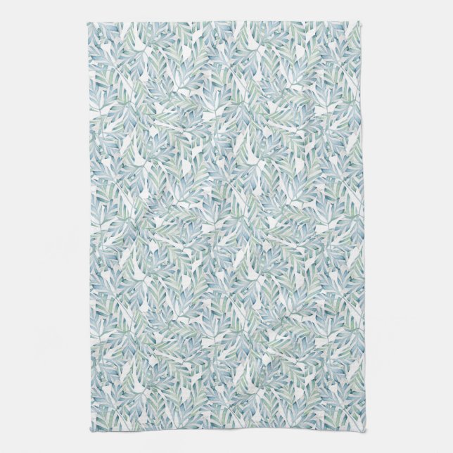 Decorative Striped Leaf Pattern Kitchen Towel (Vertical)