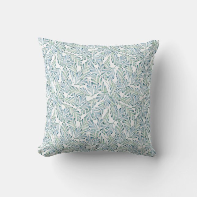 Decorative Striped Leaf Pattern Throw Pillow (Front)