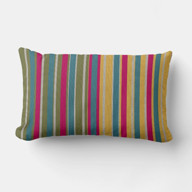  Decorative striped Lumbar Pillow (Front)