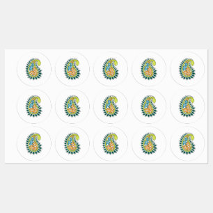 Decorative Style, Dark Blue Green, Wattle