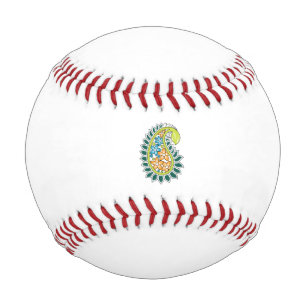 Decorative Style, Dark Blue Green, Wattle Baseball