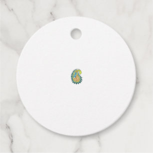 Decorative Style, Dark Blue Green, Wattle Favour Tags