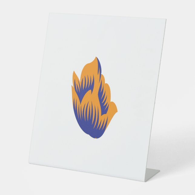 Decorative Style, Dark Blue Green, Wattle Pedestal Sign (Front)