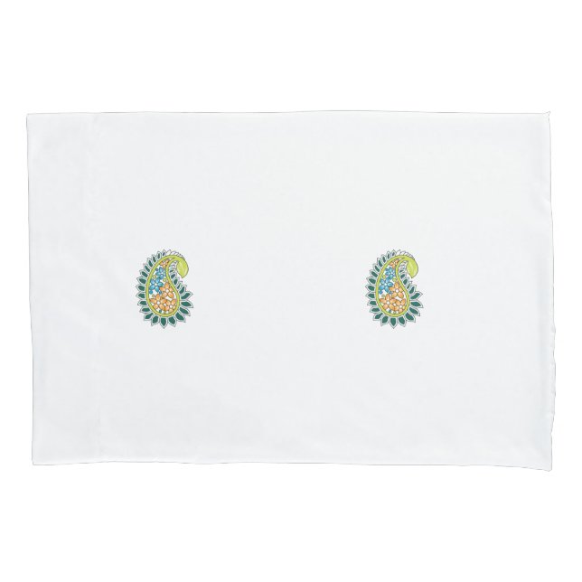 Decorative Style, Dark Blue Green, Wattle Pillowcase (Front)