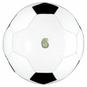 Decorative Style, Dark Blue Green, Wattle Soccer Ball