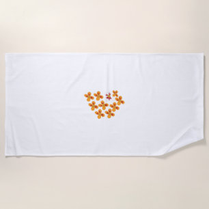 Decorative Style, Dull Orange, Cornell Red Beach Towel