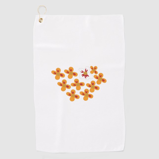 Decorative Style, Dull Orange, Cornell Red Golf Towel (Front)