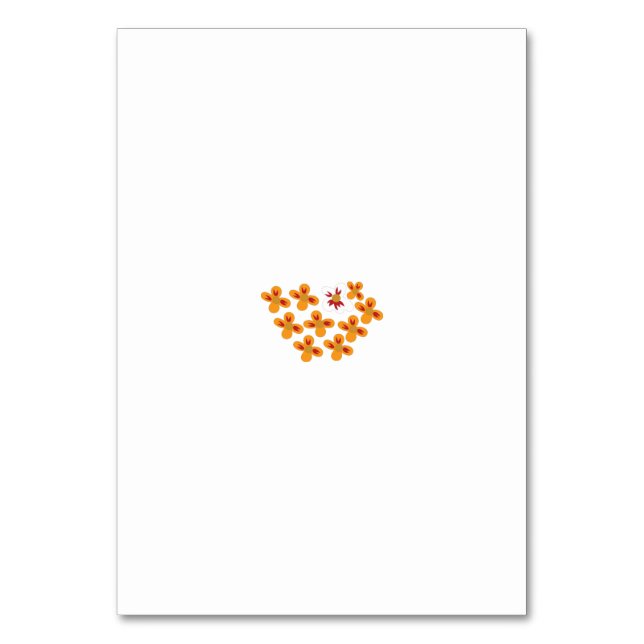 Decorative Style, Dull Orange, Cornell Red Table Number (Front)