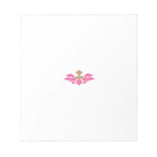 Decorative Style, Hot Pink, Antique Brass Notepad