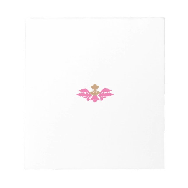 Decorative Style, Hot Pink, Antique Brass Notepad (Front)