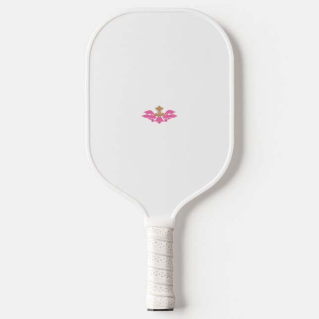 Decorative Style, Hot Pink, Antique Brass Pickleball Paddle (Front)