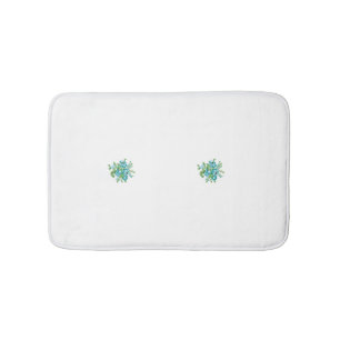 Decorative Style, Mint Cream, Fountain Blue, Teal. Bath Mat