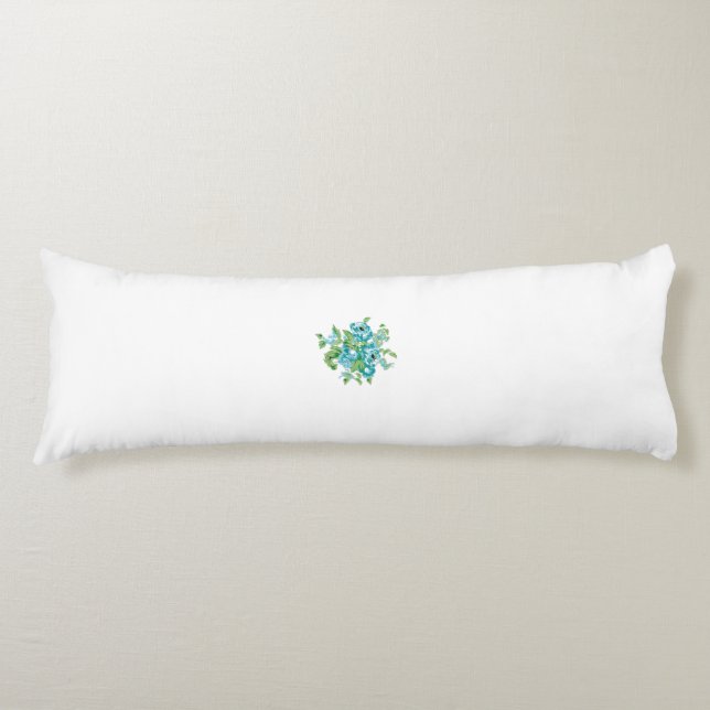Decorative Style, Mint Cream, Fountain Blue, Teal. Body Pillow (Front)
