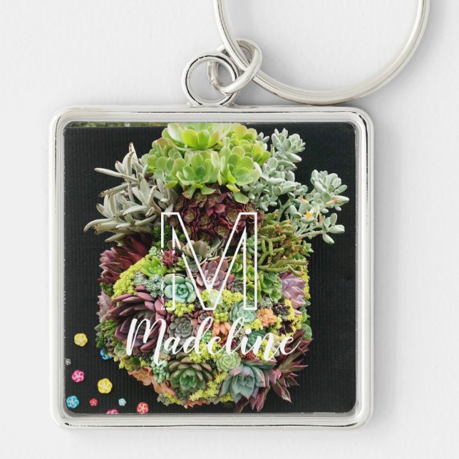 Decorative Succulents Keychain (Front)