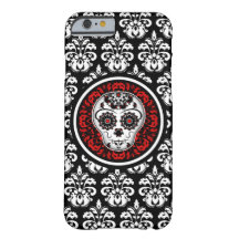 Decorative sugar skull with damask