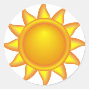decorative sun. classic round sticker