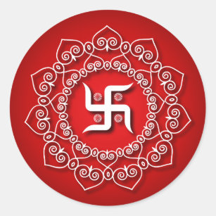 Decorative Swastika  Design Classic Round Sticker