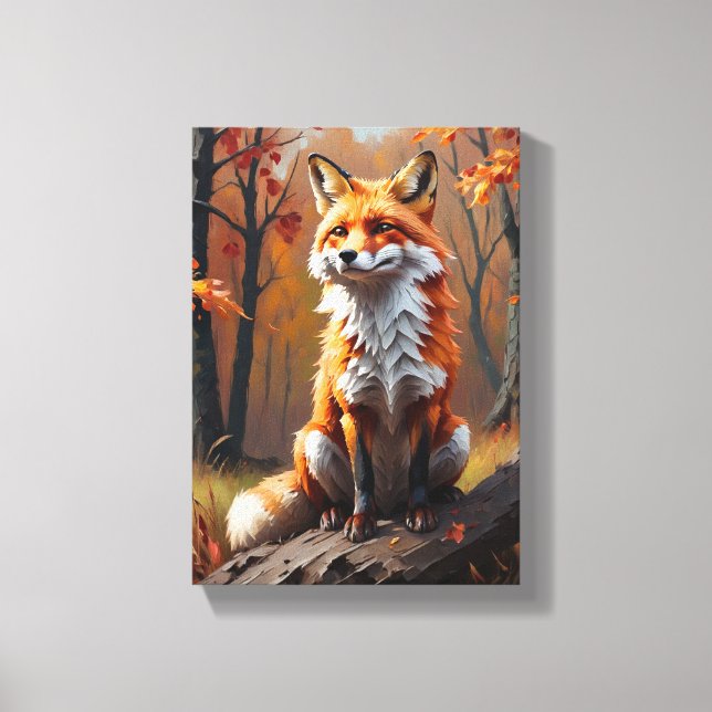 Decorative Table (Fall Fox) Canvas Print (Front)