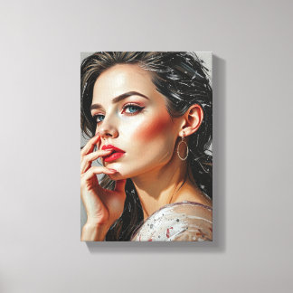 Decorative Table ( Intensity ) Beauty Portrait Canvas Print