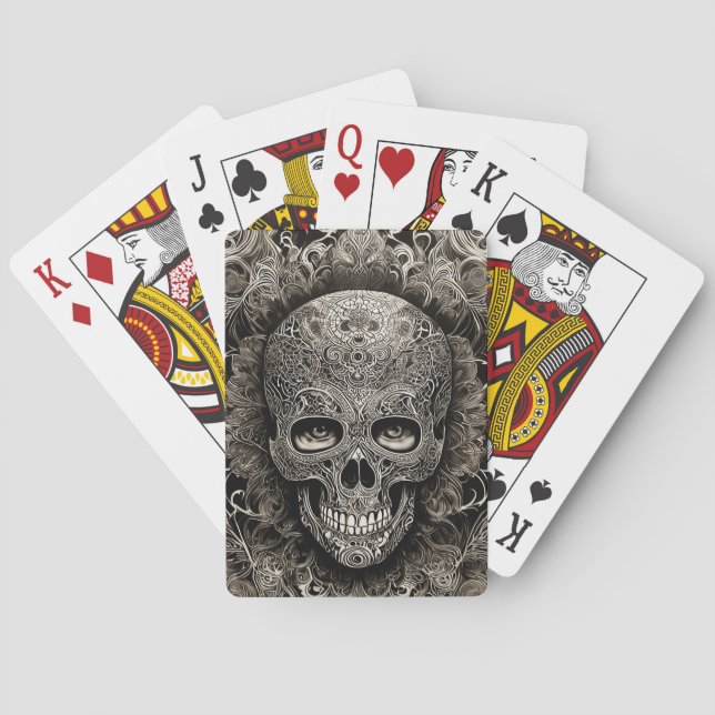 Decorative Tattoo Skull Collection Mexican Folk Playing Cards (Back)
