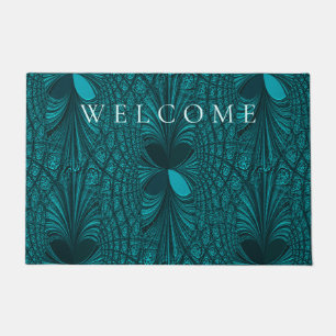 Decorative Teal Doormat