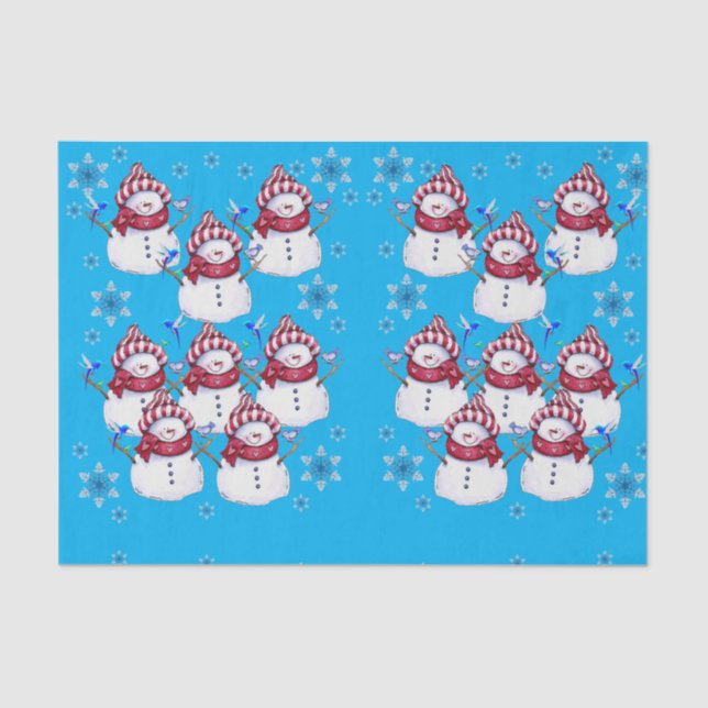 Decorative tissue paper christmas snowman (Front)