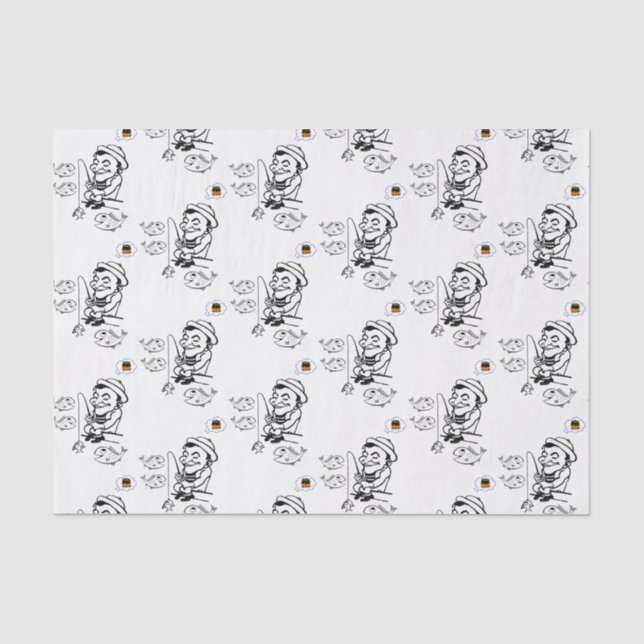 Decorative Tissue Paper Fisherman (Front)