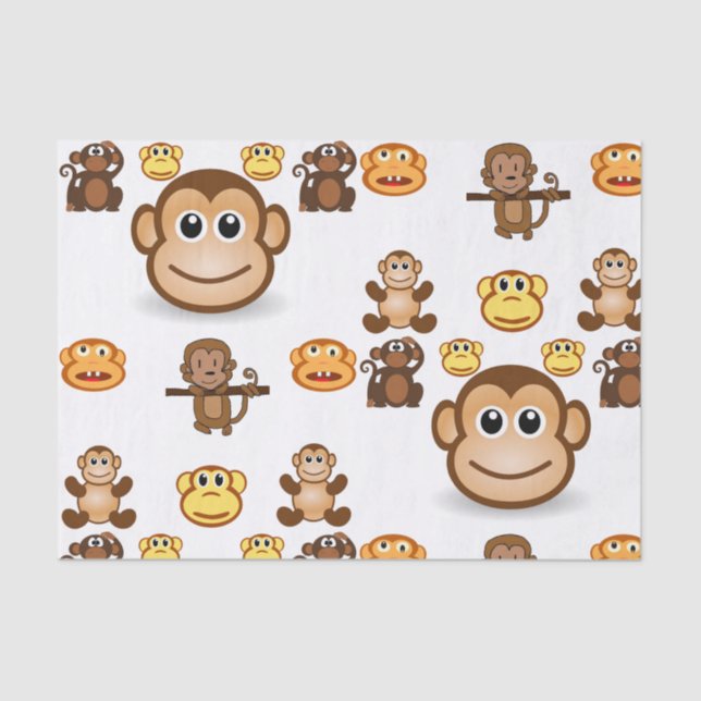 Decorative tissue paper monkeys (Front)