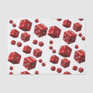 Decorative tissue paper red dice mancave
