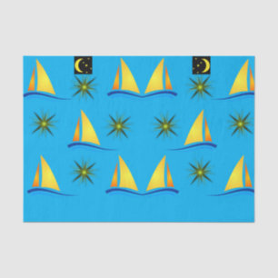 Decorative tissue paper sailboats yellow