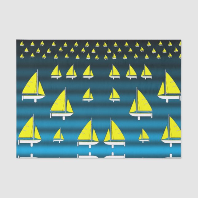 Decorative tissue paper sailboats yellow (Front)