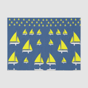 Decorative tissue paper sailboats yellow