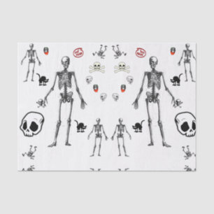Decorative tissue paper skeletons halloween