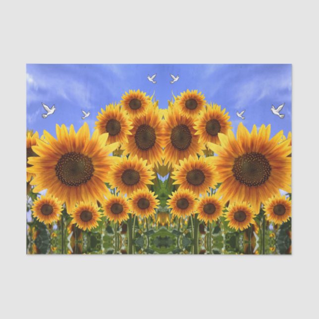 Decorative tissue paper sunflowers (Front)