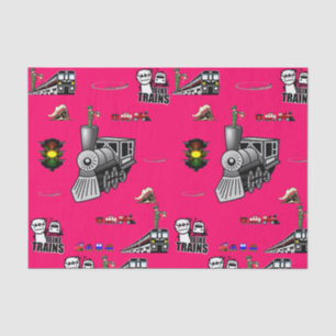 Decorative tissue paper trains