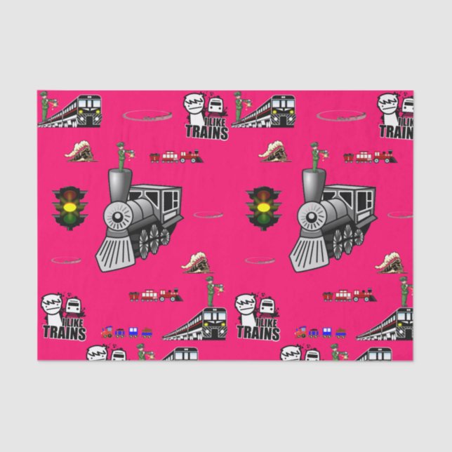 Decorative tissue paper trains (Front)