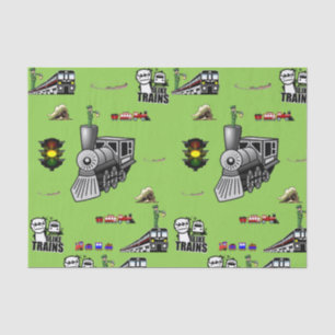 Decorative tissue paper trains