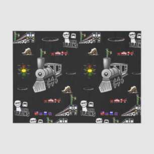 Decorative tissue paper trains