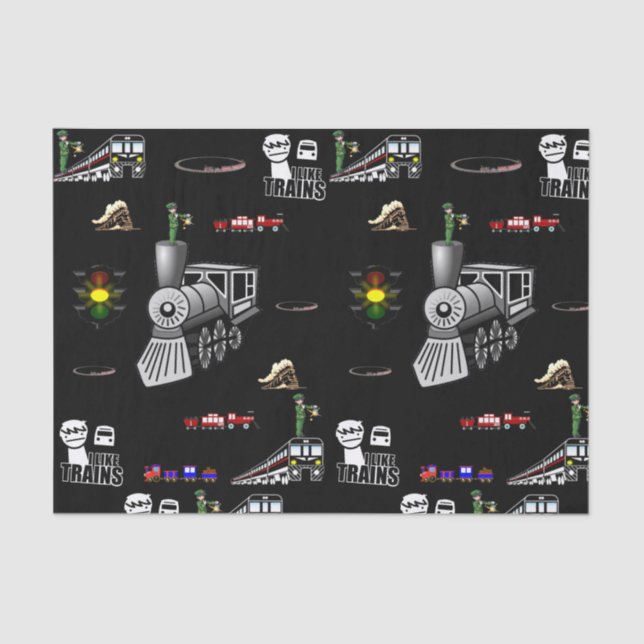 Decorative tissue paper trains (Front)