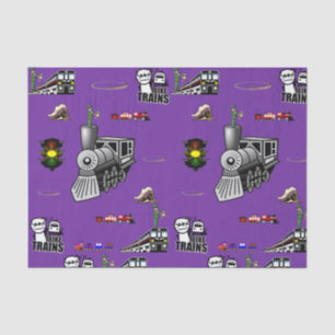 Decorative tissue paper trains