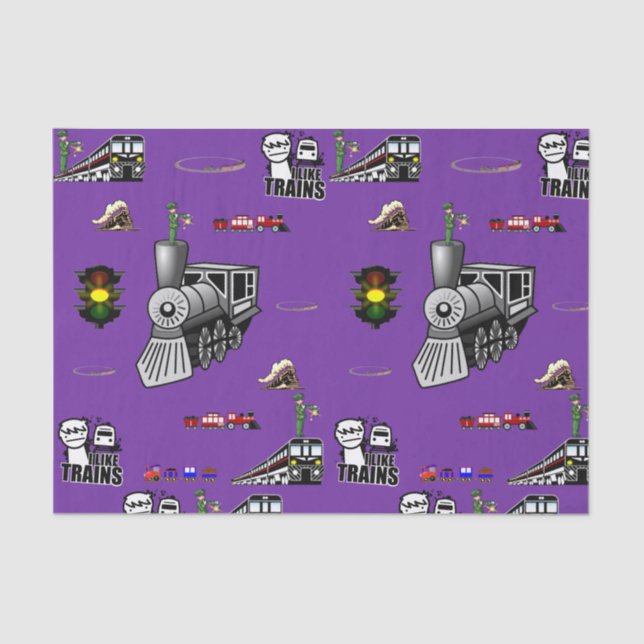 Decorative tissue paper trains (Front)