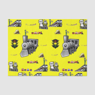 Decorative tissue paper trains