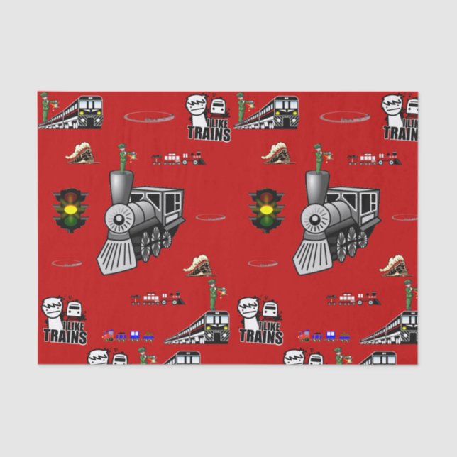 Decorative tissue paper trains (Front)