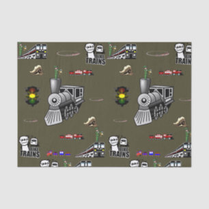 Decorative tissue paper trains