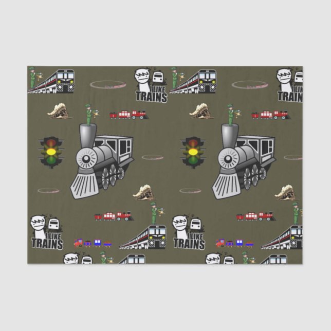 Decorative tissue paper trains (Front)