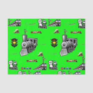 Decorative tissue paper trains