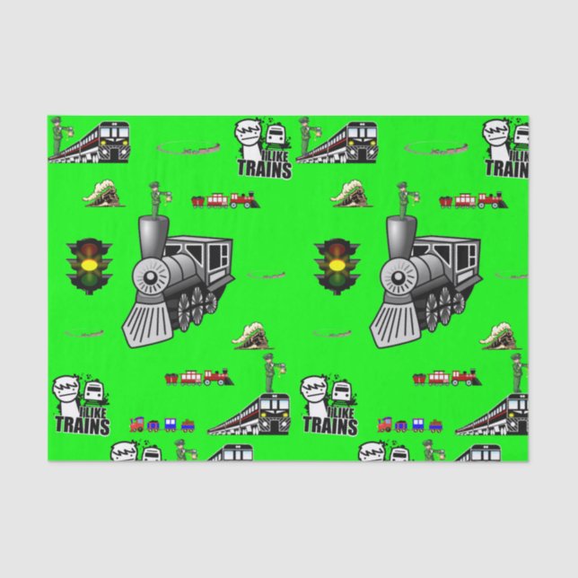 Decorative tissue paper trains (Front)