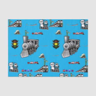 Decorative tissue paper trains