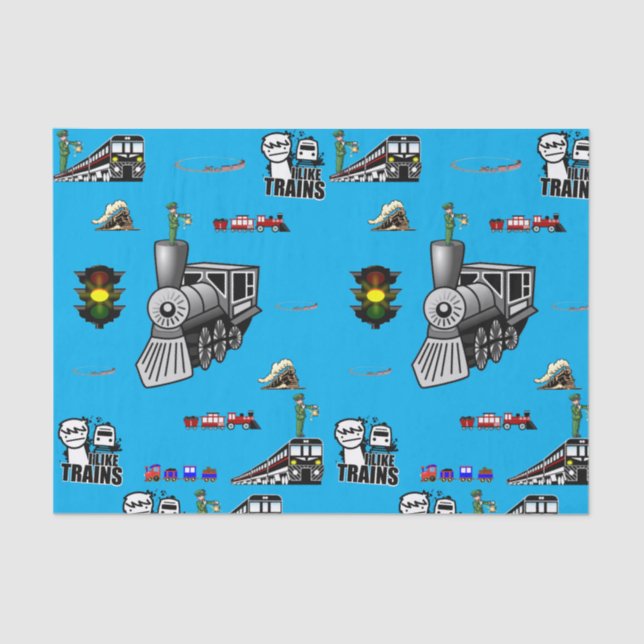 Decorative tissue paper trains (Front)