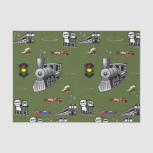 Decorative tissue paper trains